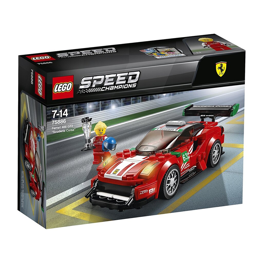 75886 LEGO® SPEED CHAMPIONS Ferrari 488 GT3 Scuderia Corsa kaina ir informacija | Konstruktoriai ir kaladėlės | pigu.lt