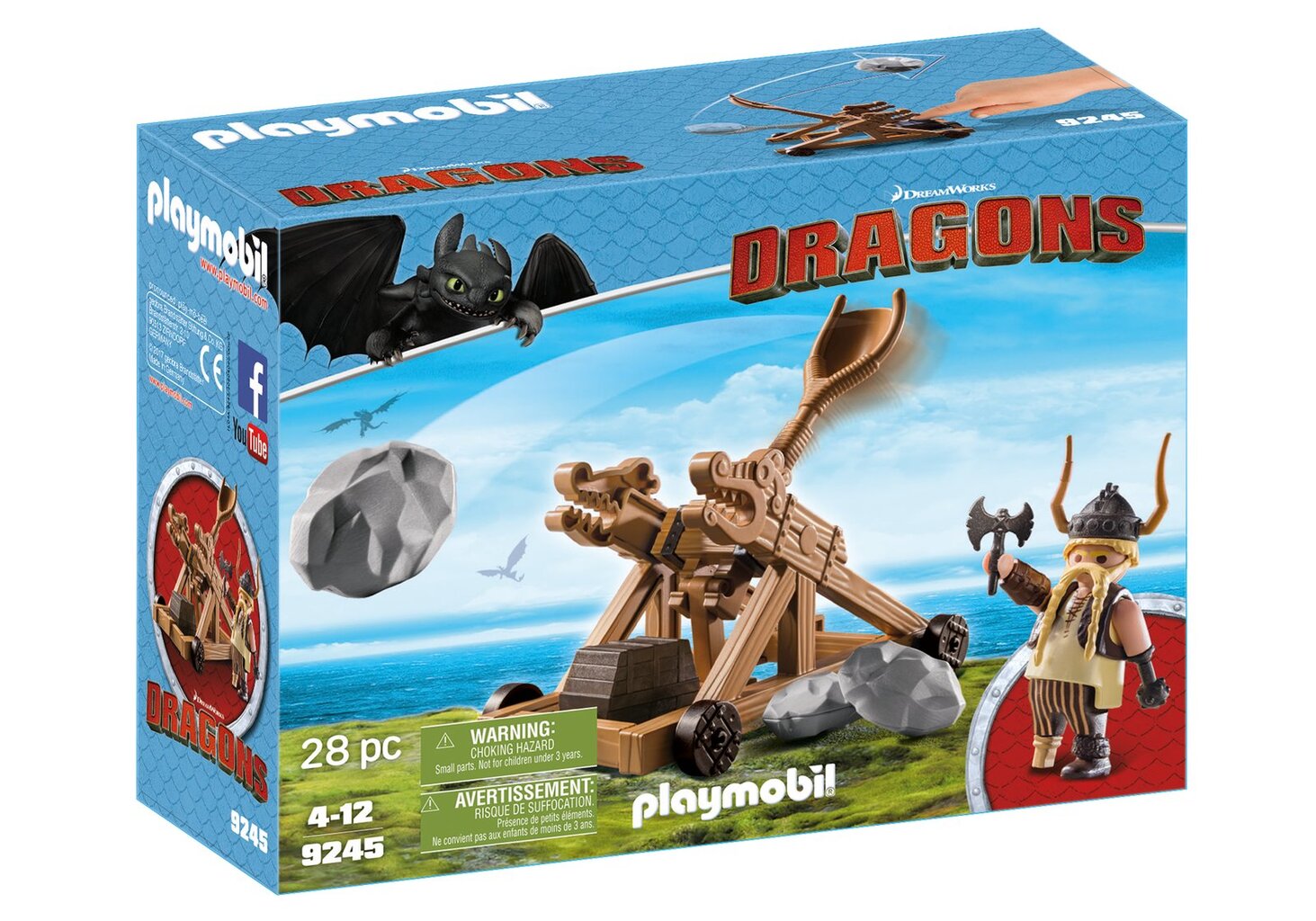 9245 PLAYMOBIL® Dragons, Goberis su katapulta kaina ir informacija | Konstruktoriai ir kaladėlės | pigu.lt