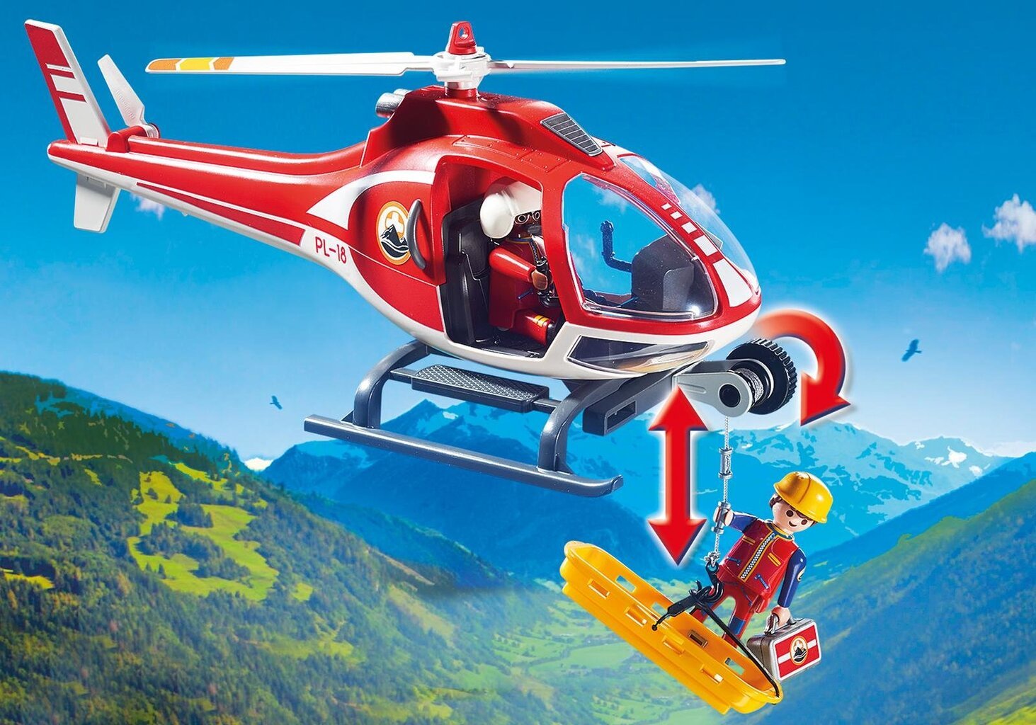 9127 PLAYMOBIL® Action, Kalnų gelbėtojų sraigtasparnis kaina ir informacija | Konstruktoriai ir kaladėlės | pigu.lt