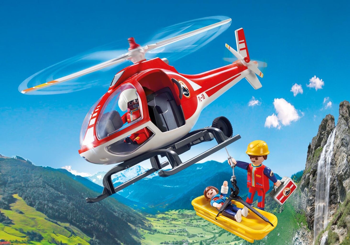 9127 PLAYMOBIL® Action, Kalnų gelbėtojų sraigtasparnis цена и информация | Konstruktoriai ir kaladėlės | pigu.lt