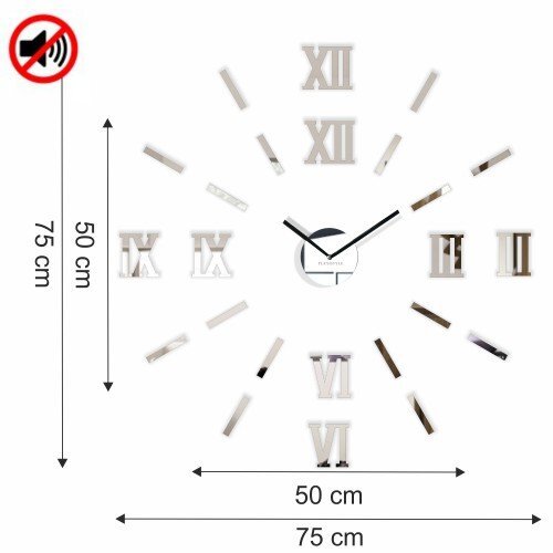 Sieninis laikrodis Žavesys 3 50-75cm veidrodinis kaina ir informacija | Laikrodžiai | pigu.lt