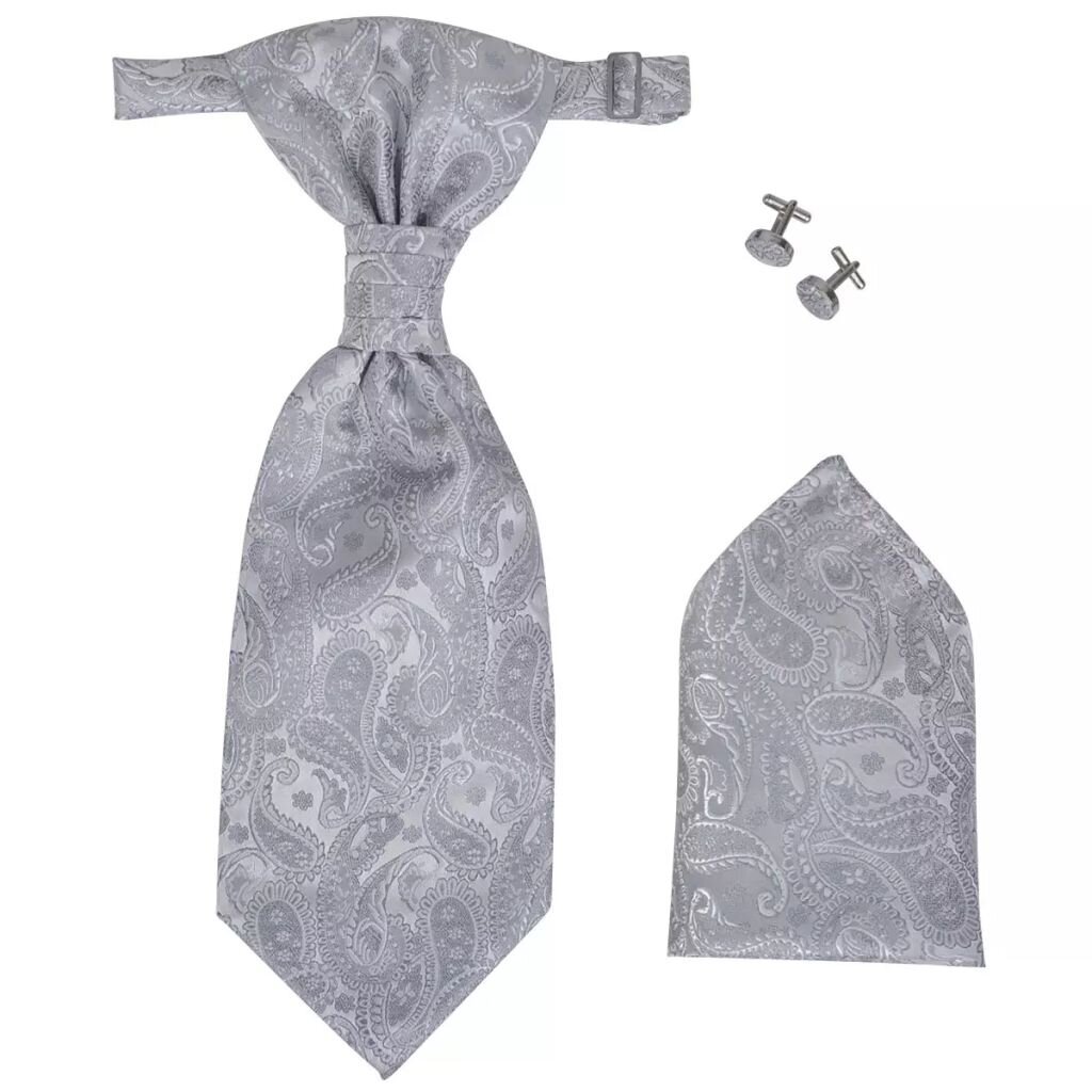 Liemenė vyrams vidaXL, su kaklaraiščiu, pilka kaina ir informacija | Vyriškos liemenės | pigu.lt