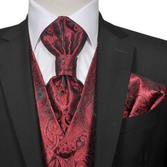 Liemenė vyrams vidaXL, su kaklaraiščiu, raudona kaina ir informacija | Vyriškos liemenės | pigu.lt