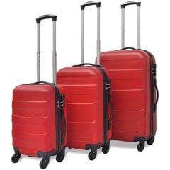 Набор чемоданов 91143, 3 шт., красный цена и информация | Чемоданы, дорожные сумки | pigu.lt