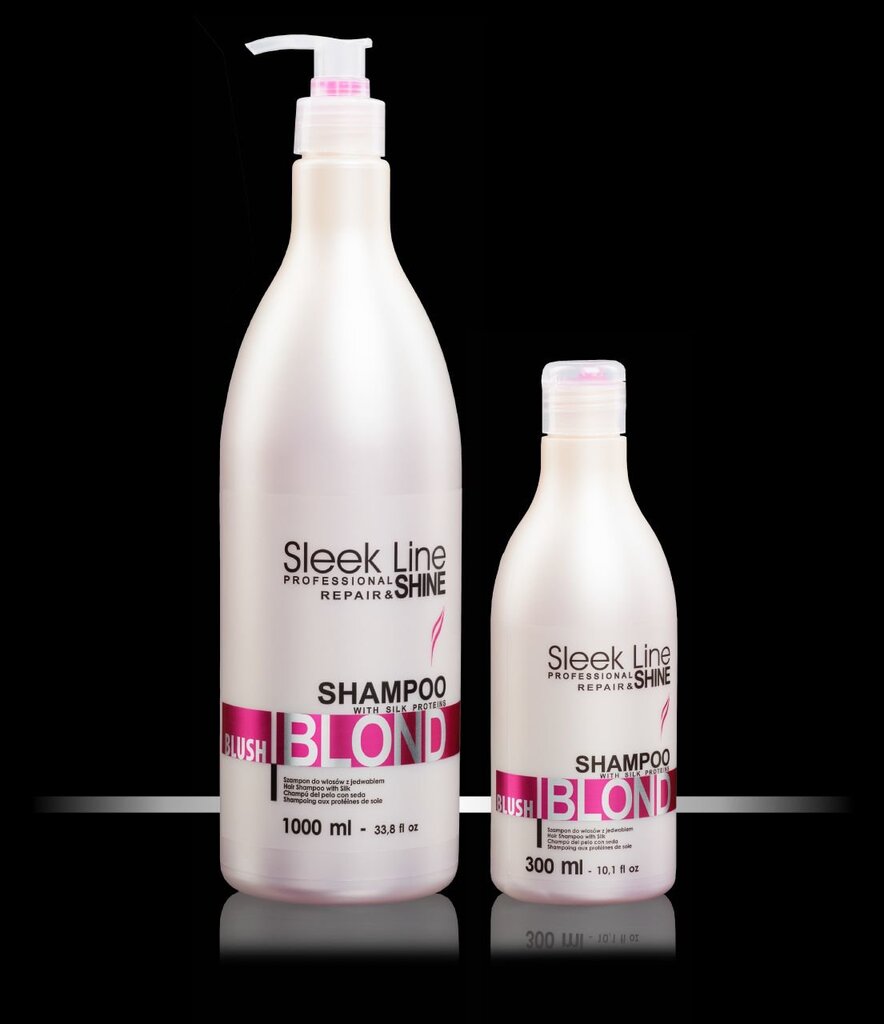 Šampūnas šviesiems plaukams Stapiz Sleek Line Blush Blond 300 ml kaina ir informacija | Šampūnai | pigu.lt