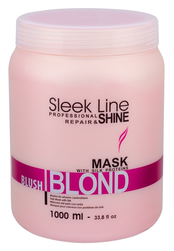 Atkuriamoji plaukų kaukė Stapiz Sleek Line Blush Blond 1000 ml цена и информация | Priemonės plaukų stiprinimui | pigu.lt