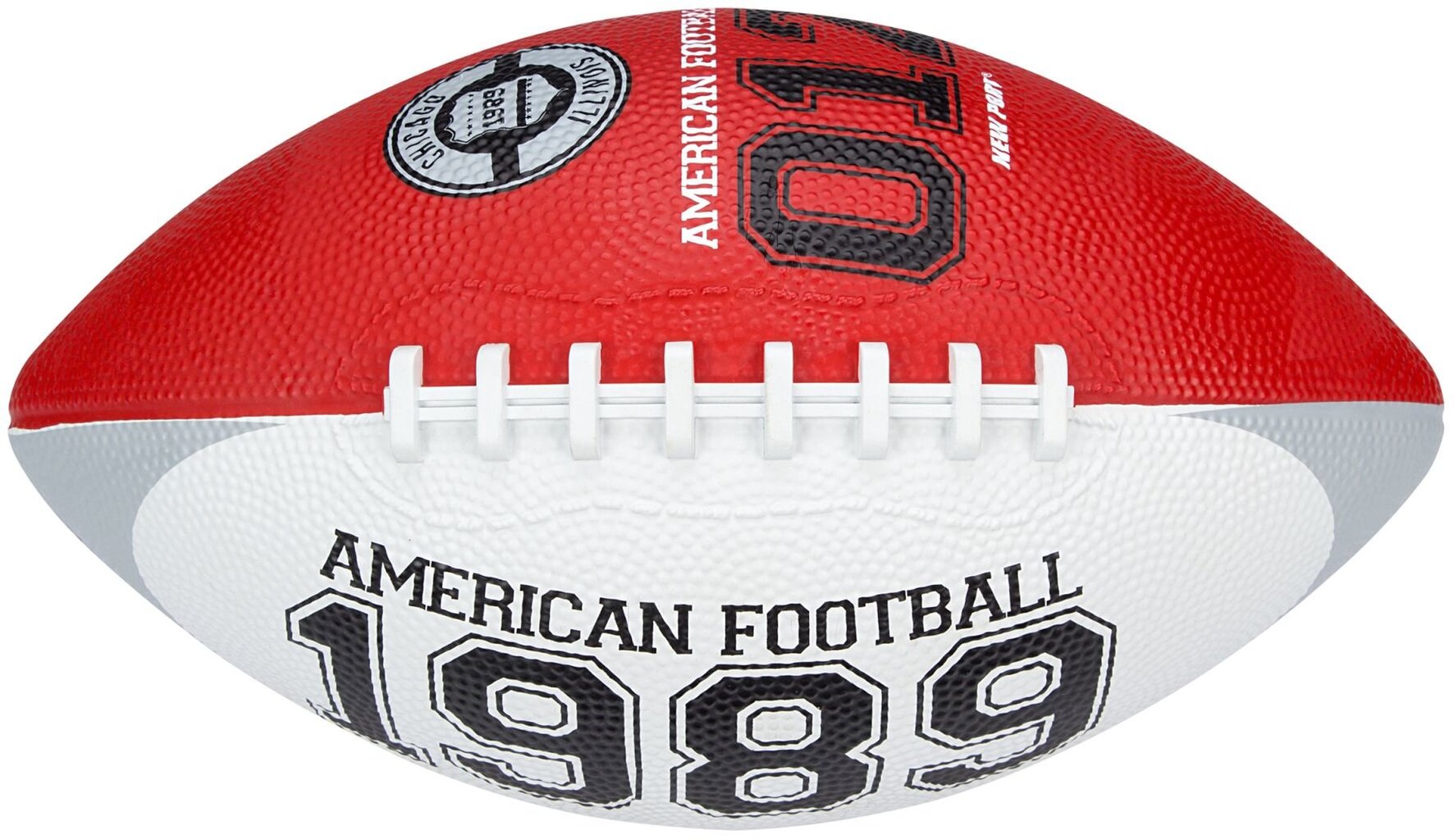 Amerikietiško futbolo kamuolys New Port 16RI, raudonas/baltas/pilkas, 26 cm цена и информация | Futbolo kamuoliai | pigu.lt