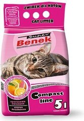 Слипающийся бентонитовый наполнитель для кошек Super Benek Compact Line Citrus 5л цена и информация | Наполнители для кошачьих туалетов | pigu.lt
