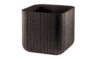 Keter vazonas Cube Planter, 21,5 l, rudas kaina ir informacija | Vazonai | pigu.lt