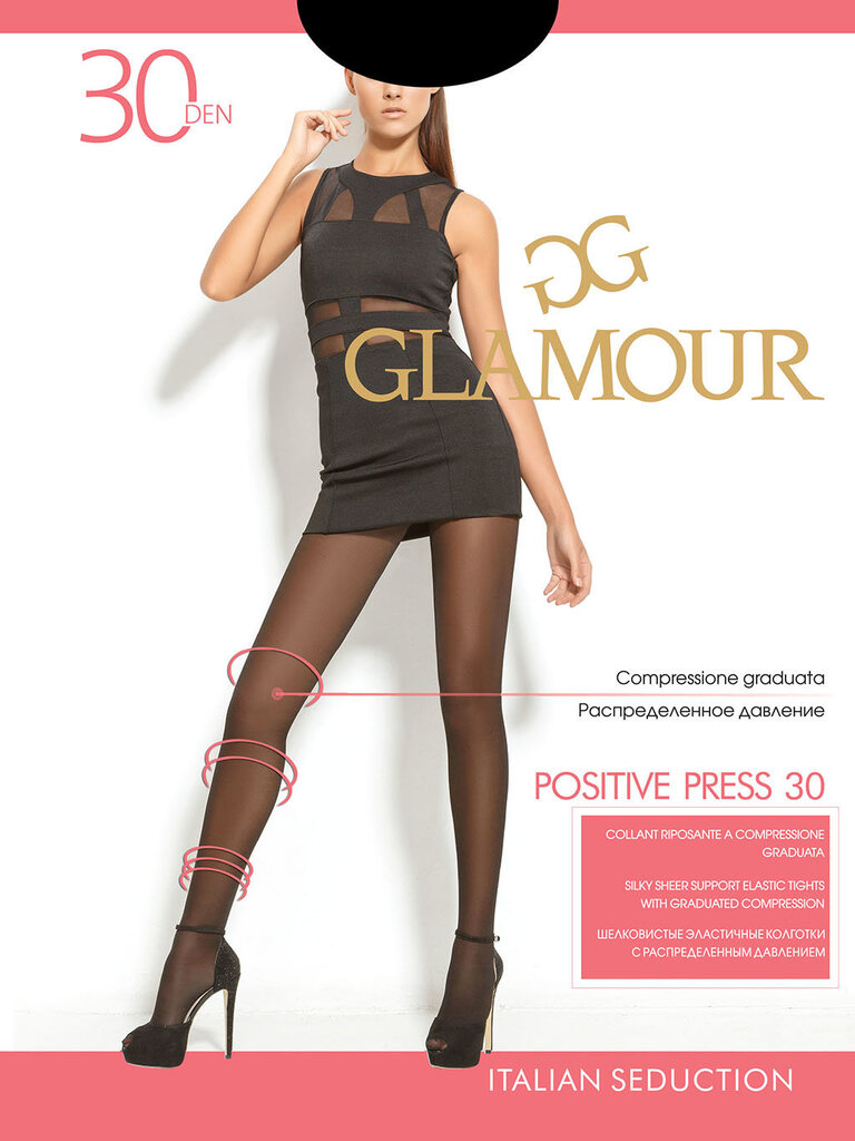 Pėdkelnės moterims GLAMOUR Positive Press 30 DEN,šviesiai rudos spalvos цена и информация | Pėdkelnės | pigu.lt