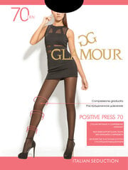 Pėdkelnės moterims GLAMOUR Positive Press 70 DEN, rudos spalvos kaina ir informacija | Pėdkelnės | pigu.lt