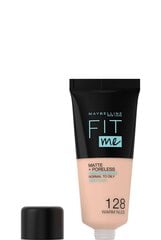 Skystas makiažo pagrindas Maybelline New York Fit Me! Matte & Poreless 30 ml, 128 Warm Nude, 128 Warm Nude kaina ir informacija | Maybelline Kvepalai, kosmetika | pigu.lt