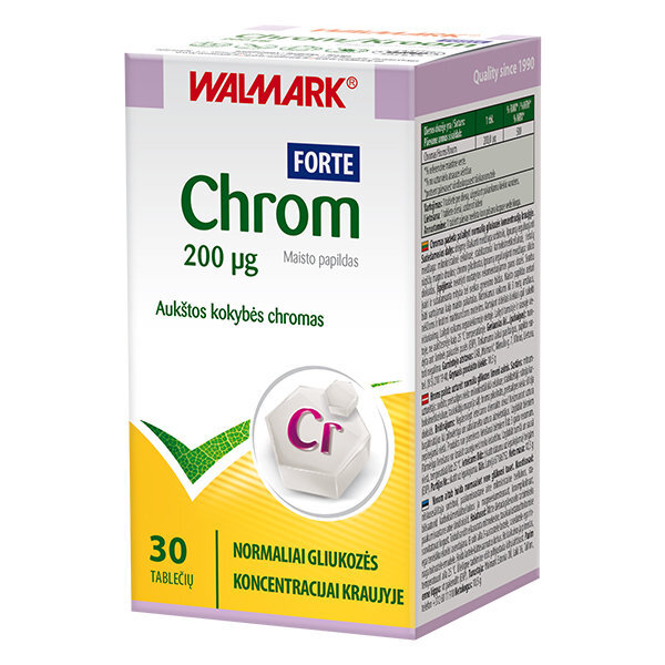 Maisto papildas Chrom Forte 200 mcg, 30 tablečių kaina | pigu.lt
