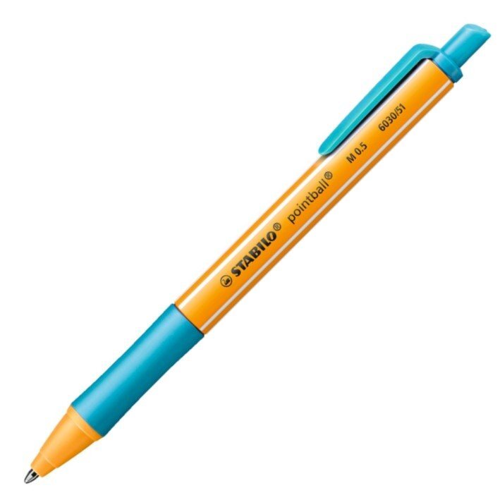 Rašiklis Stabilo Pointball 0,5 mm, turkio spalvos kaina ir informacija | Rašymo priemonės | pigu.lt