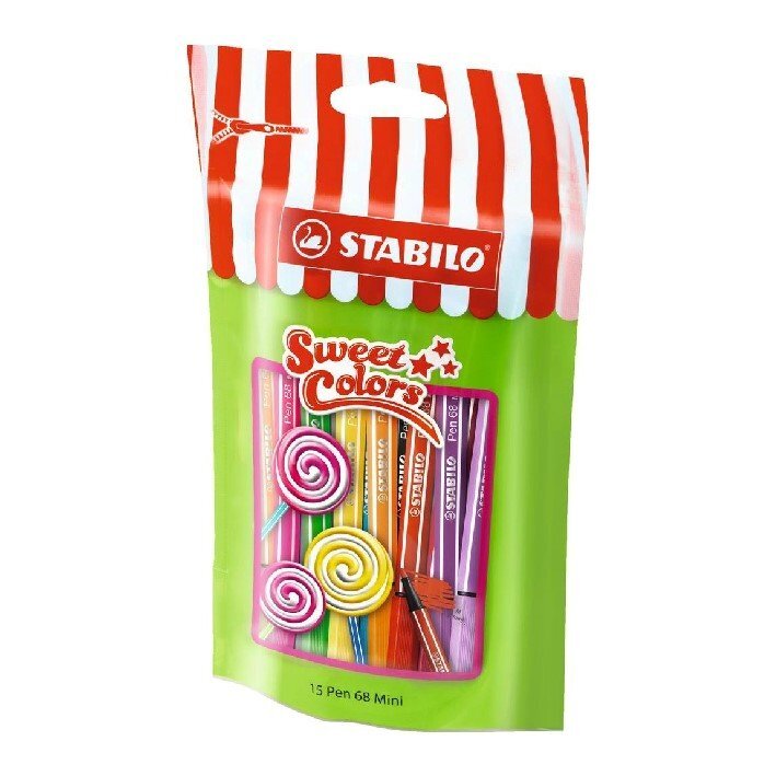 Stabilo Rašiklis Lollipop Stabilo Pen 68 15 spalvų kaina ir informacija | Rašymo priemonės | pigu.lt
