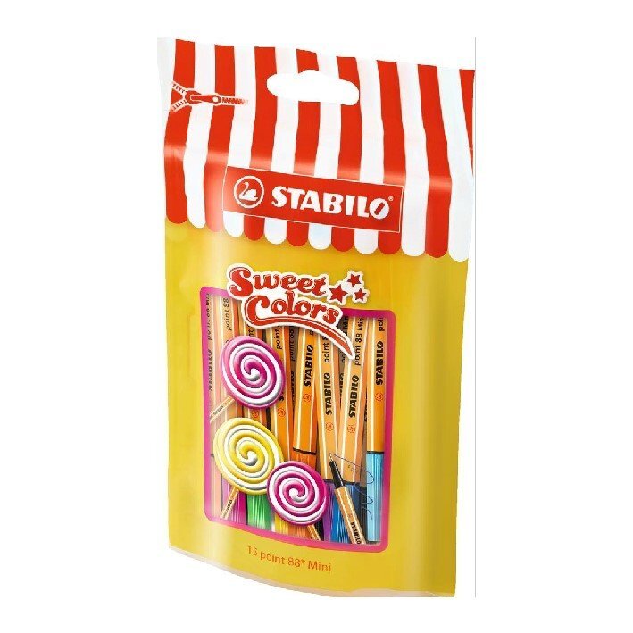 Stabilo Rašiklis Lollipop Stabilo Point 88 15 spalvų kaina ir informacija | Rašymo priemonės | pigu.lt