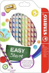 STABILO Цветные карандаши, EASYcolors для левшей, 12 цветов + точилка цена и информация | Принадлежности для рисования, лепки | pigu.lt