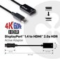 Club 3D, DP/HDMI, 19 cm kaina ir informacija | Kabeliai ir laidai | pigu.lt
