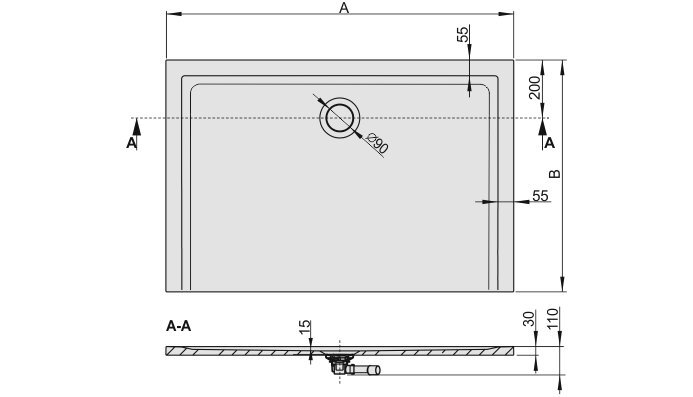 Dušo padėklas Sanplast Space Mineral B-M/Space 100x120x1,5 spalva pilka kaina ir informacija | Dušo padėklai | pigu.lt