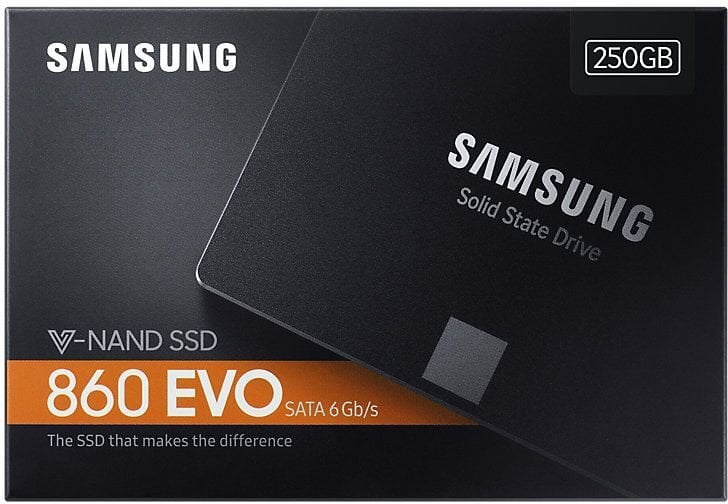 Samsung 860 EVO 250GB SATA3 (MZ-76E250B/EU) kaina ir informacija | Vidiniai kietieji diskai (HDD, SSD, Hybrid) | pigu.lt