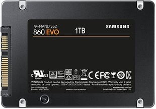 Samsung 860 EVO 1TB SATA3 (MZ-76E1T0B/EU) цена и информация | Внутренние жёсткие диски (HDD, SSD, Hybrid) | pigu.lt