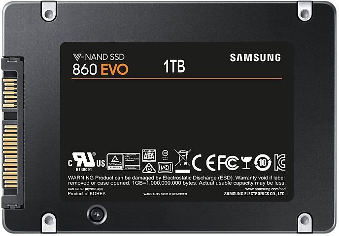 Samsung 860 EVO 1TB SATA3 (MZ-76E1T0B/EU) цена и информация | Vidiniai kietieji diskai (HDD, SSD, Hybrid) | pigu.lt