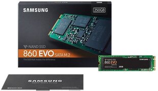 Samsung 860 EVO 250GB SATA3 (MZ-N6E250BW) kaina ir informacija | Vidiniai kietieji diskai (HDD, SSD, Hybrid) | pigu.lt