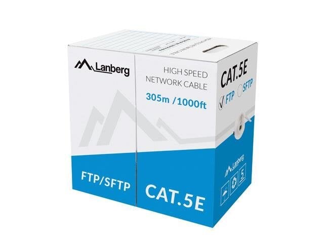Lanberg Cat5e kabelis, 305 m цена и информация | Kabeliai ir laidai | pigu.lt