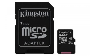 Kingston SDCS/64GB kaina ir informacija | Atminties kortelės telefonams | pigu.lt