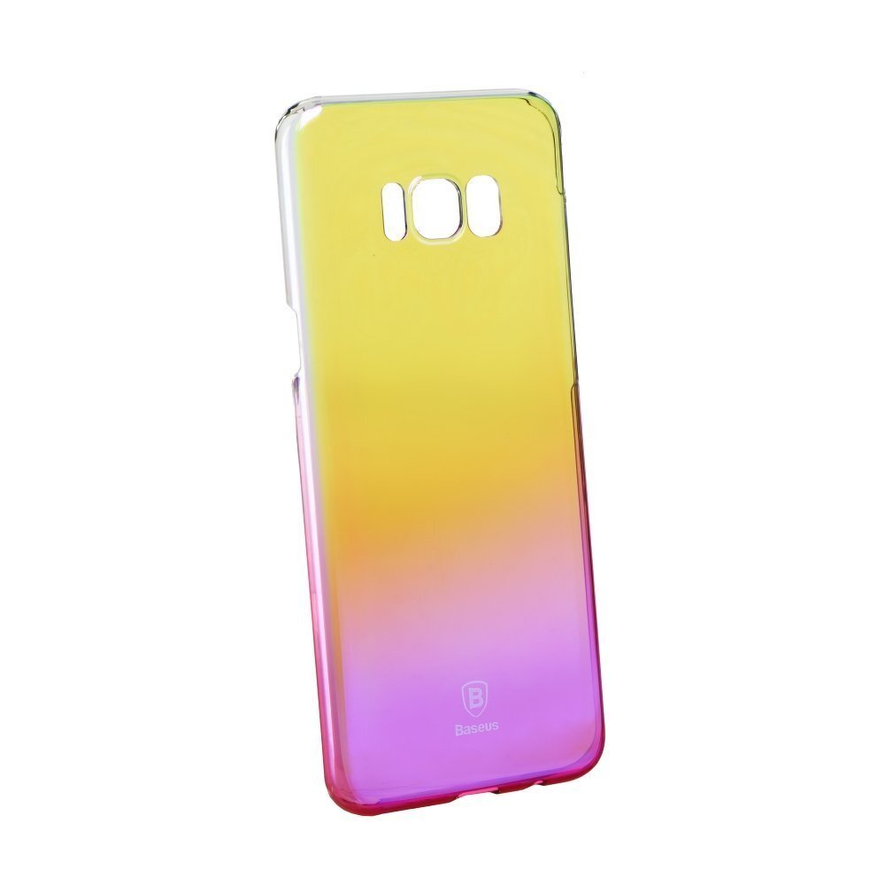 Baseus Glaze Case Impact silikoninis nugarėlės dangtelis telefonui Samsung G955 Galaxy S8 Plus, Skaidrus - Rožinis kaina ir informacija | Telefono dėklai | pigu.lt