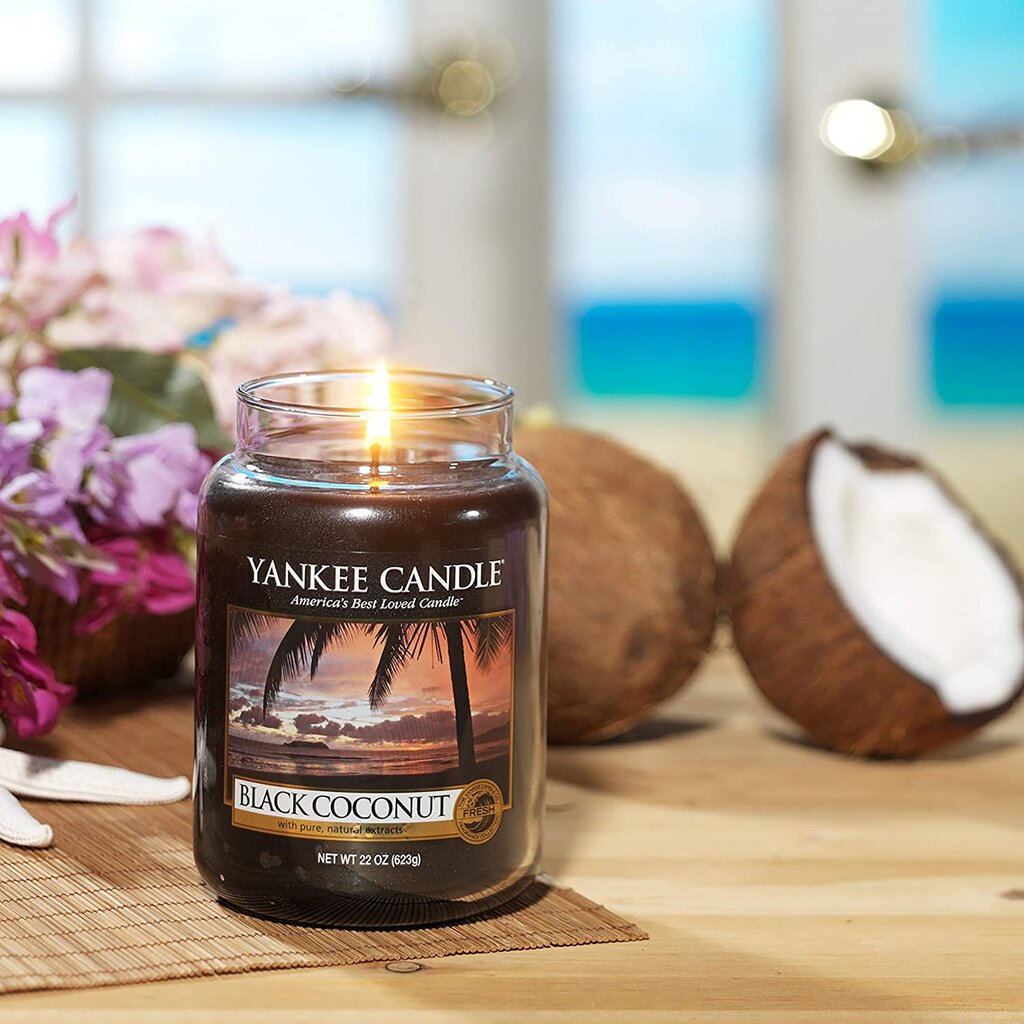 Aromatinė žvakė Yankee Candle Large Jar Black Coconut 623 g цена и информация | Žvakės, Žvakidės | pigu.lt