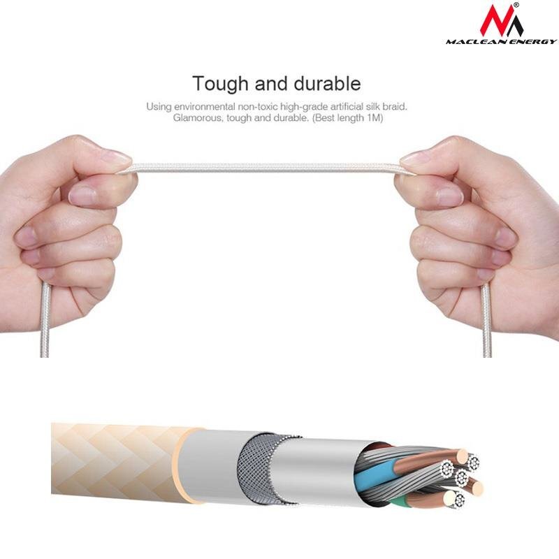 Magnetinis USB Type-C laidas sidabrinis Maclean Energy MCE178 kaina ir informacija | Kabeliai ir laidai | pigu.lt