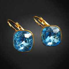 Серьги "Ослепительный Блеск IV (Aquamarine Blue)" с кристаллами Swarovski™ цена и информация | Серьги | pigu.lt