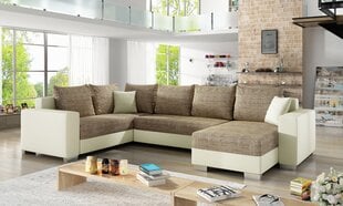 Мягкий угловой диван Marco, белый / коричневый цена и информация | Угловые диваны | pigu.lt