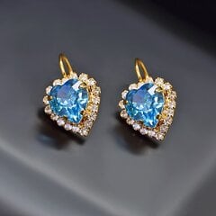 Серьги "Сердце Океана (Aquamarine Blue)" с кристаллами Swarovski™ цена и информация | Серьги | pigu.lt