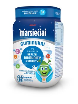 Maisto papildas Marsiečiai guminukai su ežiuole, 50 guminukų kaina ir informacija | Vitaminai, maisto papildai, preparatai imunitetui | pigu.lt