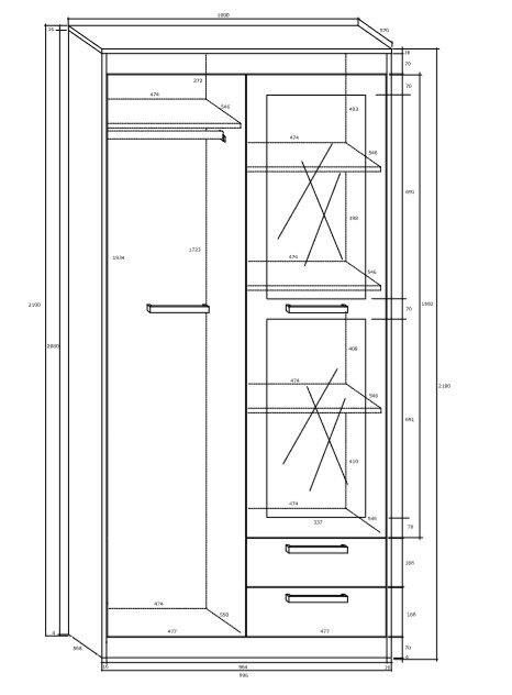 Spinta Maximus 2D2S, ąžuolo/baltos spalvos цена и информация | Spintos | pigu.lt