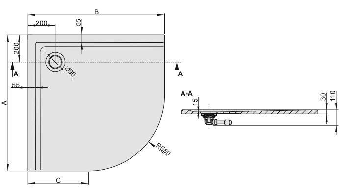 Dušo padėklas Sanplast Space Mineral BP-M/Space 80x80x1,5, su neslystančiu pagrindu, spalva pilka asfalto kaina ir informacija | Dušo padėklai | pigu.lt