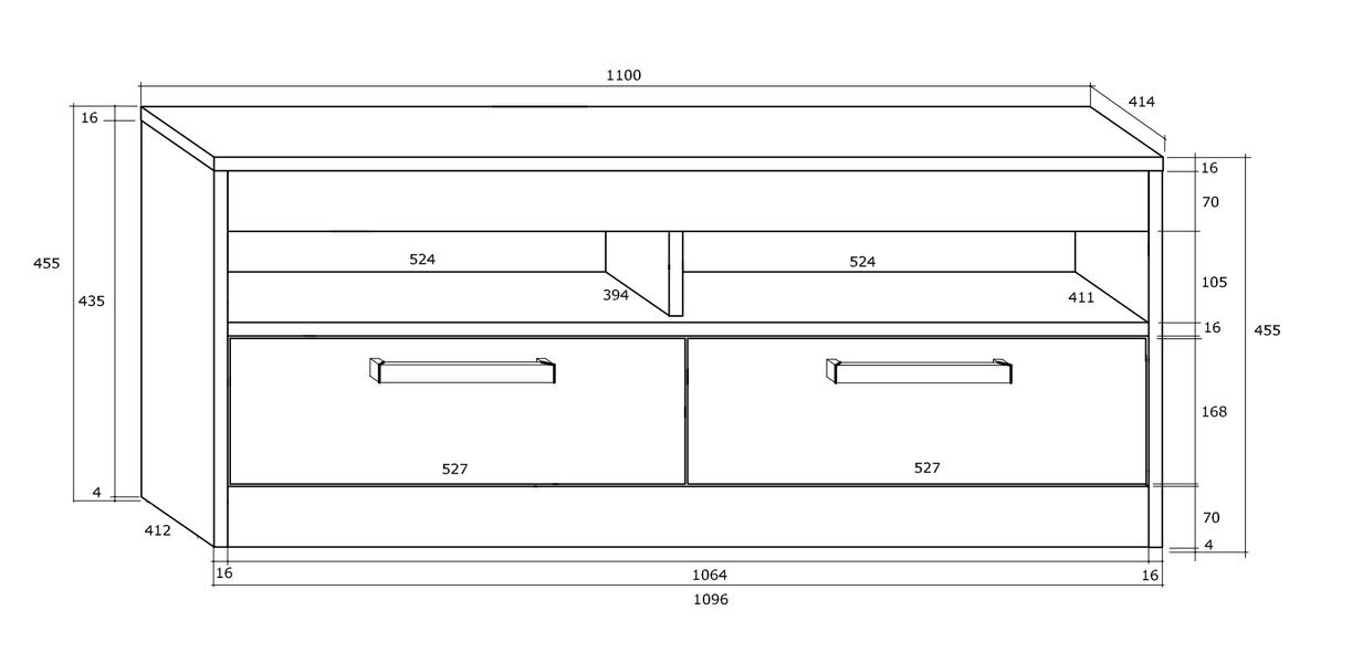 TV staliukas Maximus 2S, ąžuolo/baltos spalvos kaina ir informacija | TV staliukai | pigu.lt