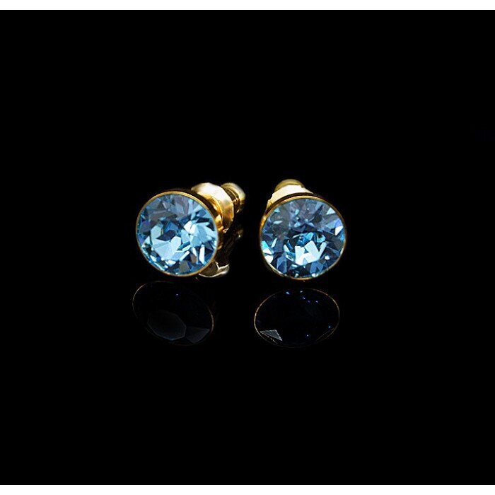 Auskarai moterims DiamondSky „Classic (Aquamarine Blue)“ su Swarovski kristalais цена и информация | Auskarai | pigu.lt