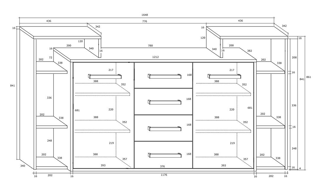 Komoda Rio 2D4S, ruda/balta цена и информация | Komodos | pigu.lt