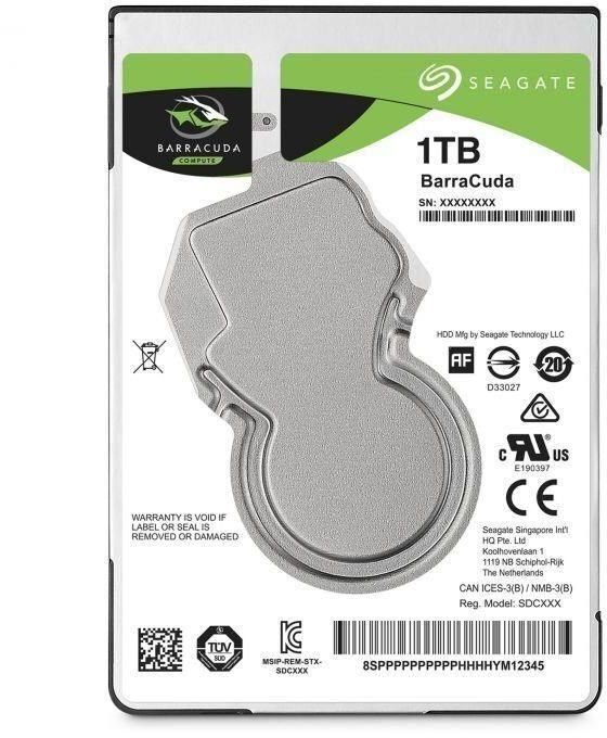 Seagate BarraCuda 1TB SATA3 (ST1000LM049) kaina ir informacija | Vidiniai kietieji diskai (HDD, SSD, Hybrid) | pigu.lt