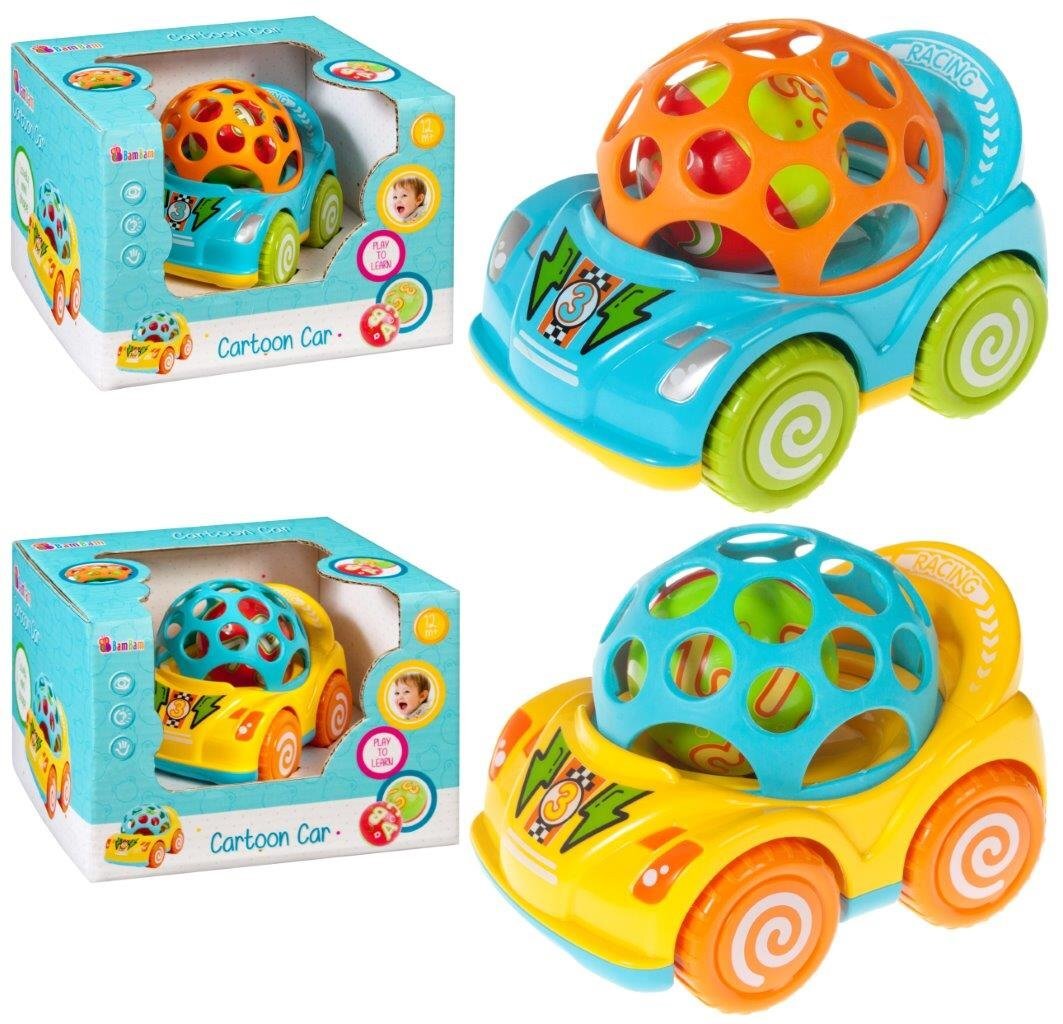 Automodeliukas su kamuoliuku Bam Bam kaina ir informacija | Žaislai kūdikiams | pigu.lt