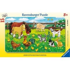 Пазл Ravensburger Farm Animals in the Meadow, 15 шт. цена и информация | Ravensburger Товары для детей и младенцев | pigu.lt