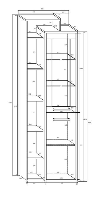 Vitrina Rio L1D, rudos/ąžuolo spalvos цена и информация | Vitrinos, indaujos | pigu.lt