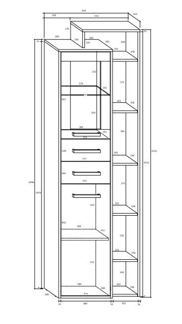 Vitrina Rio P1D2S, balta/ruda цена и информация | Vitrinos, indaujos | pigu.lt