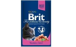 Brit Premium Salmon & Trout влажный корм для кошек 100г цена и информация | Brit Premium Товары для животных | pigu.lt