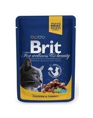 Brit Premium Chicken & Turkey корм для кошек 100г цена и информация | Brit Premium Товары для животных | pigu.lt