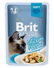 Brit Premium Cat Delicate Chicken Fillets in Gravy влажный корм для кошек 85г цена и информация | Brit Premium Товары для животных | pigu.lt