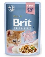 Brit Premium Chicken Fillets in Gravy влажный корм для котят 85г цена и информация | Brit Premium Товары для животных | pigu.lt